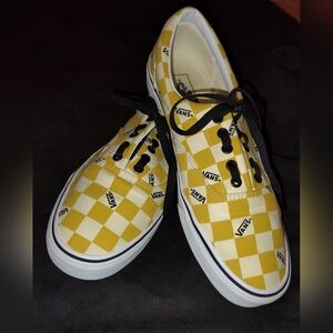 Yellow Checkered Sneakers - Size 10.5 Mens 12.0 Womens